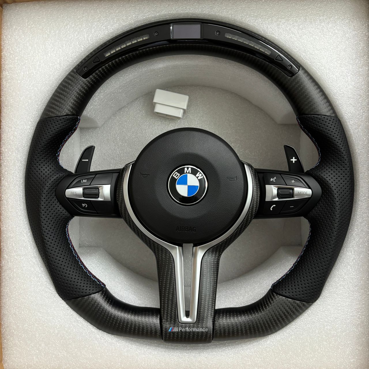 BMW Carbon Fibre LED Steering Wheel