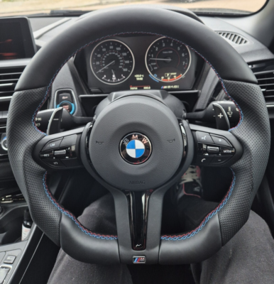 Flat bottom Leather BMW Steering wheel